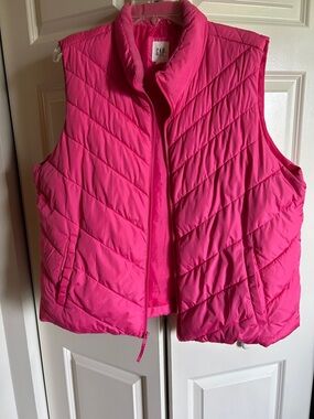 GAP Hot Pink Quilted Sleeveless Puffer Vest